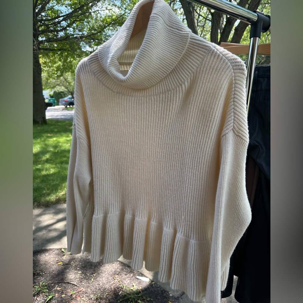 Ophelia Roe Cream Turtleneck Sweater